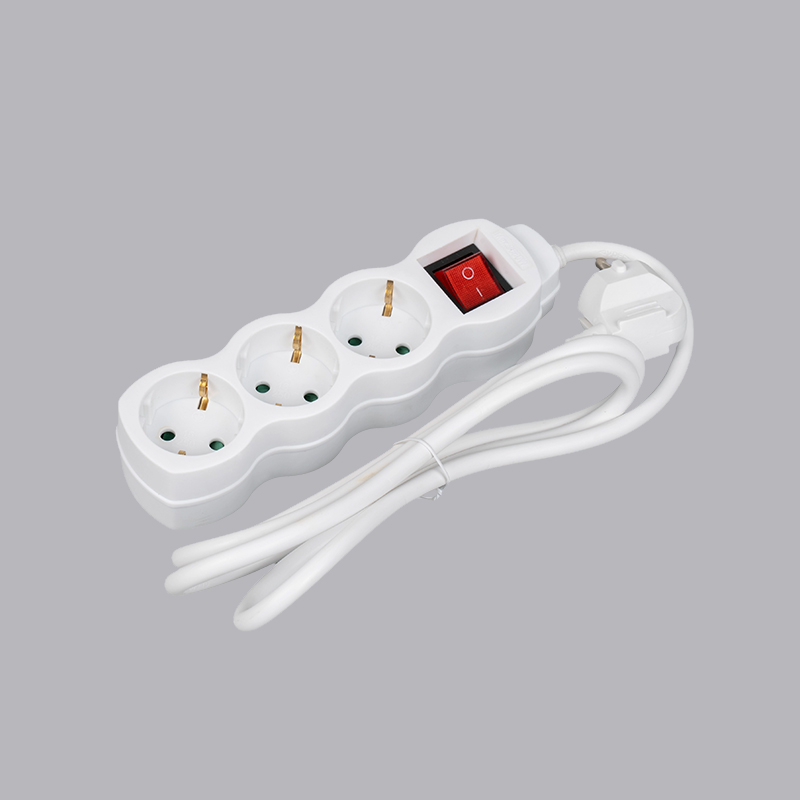LOG-03K Regleta de 3 vías con interruptor tipo alemán en forma de calabaza Multitoma