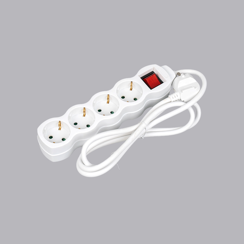 LOG-04K Regleta de 4 tomas con interruptor tipo alemán en forma de calabaza