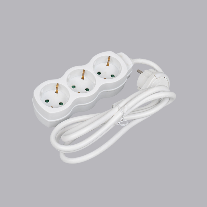 LOG-03L Regleta eléctrica de 3 vías con forma de calabaza tipo alemán con anillo de tracción Multi-Socket