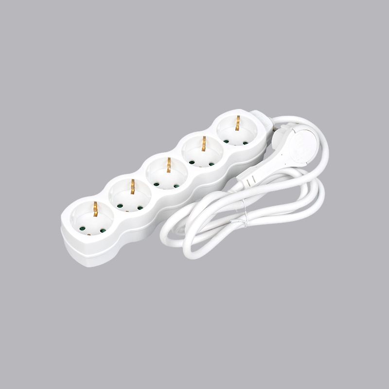 LOG-05L Regleta eléctrica de 5 vías con forma de calabaza tipo alemán y anillo de tracción Multi-Socket