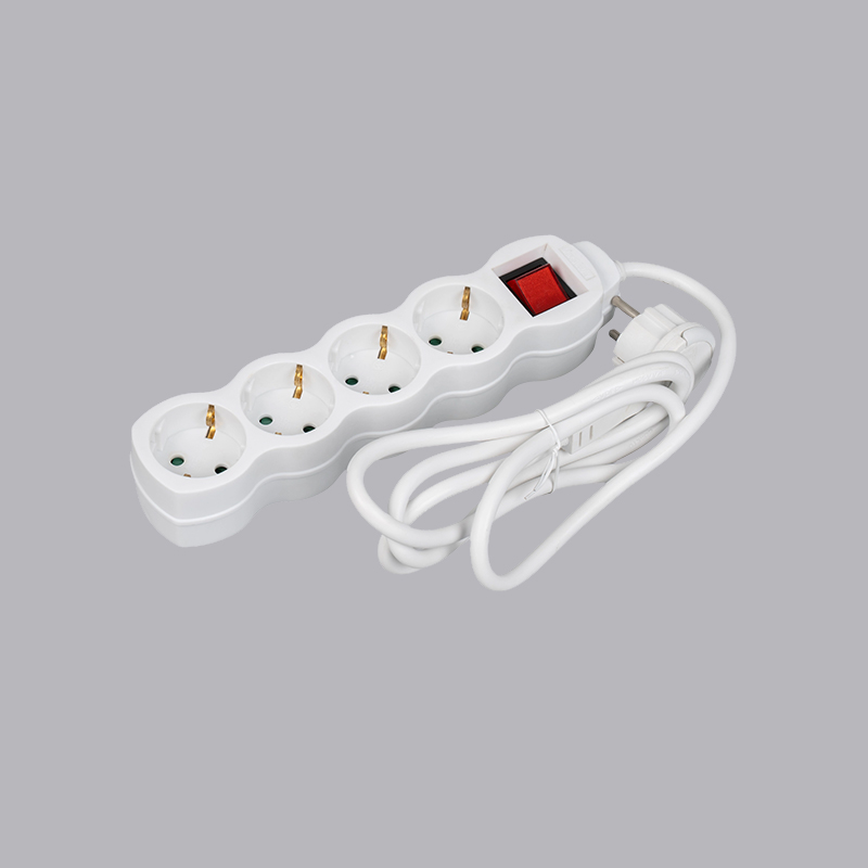 LOG-04KL Regleta eléctrica de 4 vías con forma de calabaza tipo alemán con anillo de tiro e interruptor Multi-Socket