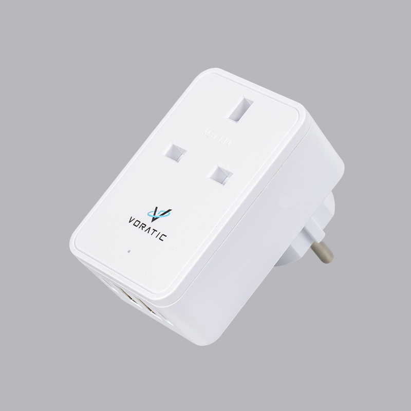 VT-924-DE Adaptador de Reino Unido a Alemania, 1 toma, 2 puertos USB, 2 puertos tipo C