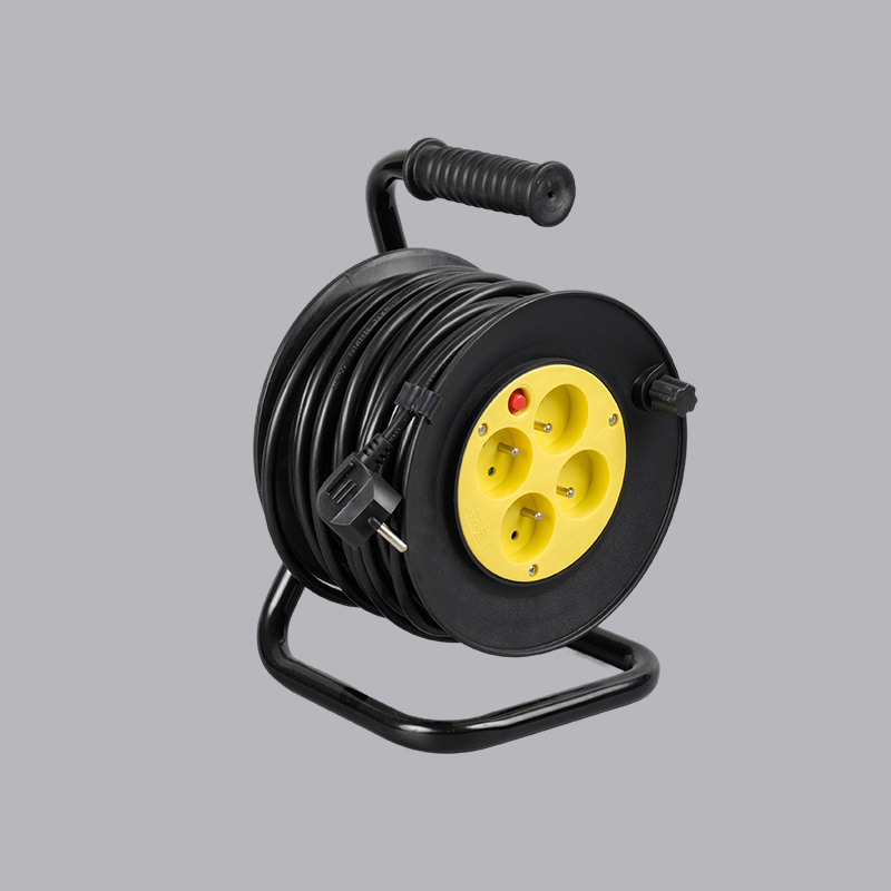 Carrete de cable de 25 m con estructura de hierro tipo francés F4R-25